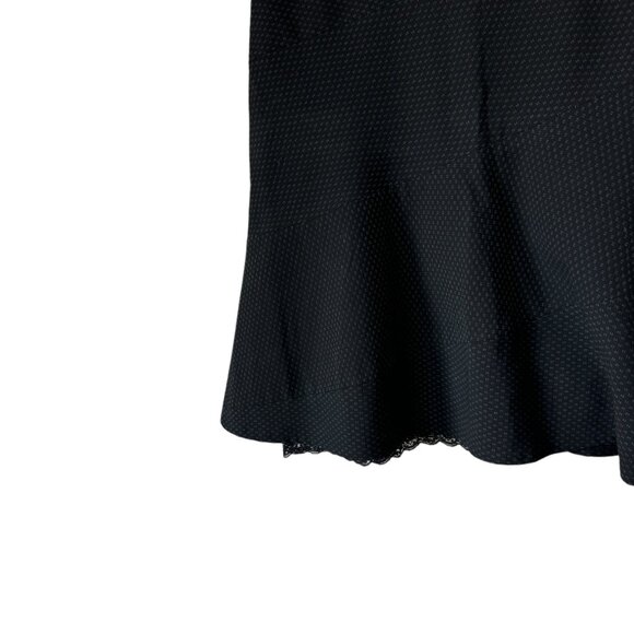 Anthropologie Elevenses Navy Geometric Patterned Skirt Lined Lace Trim Romantic - Picture 6 of 13